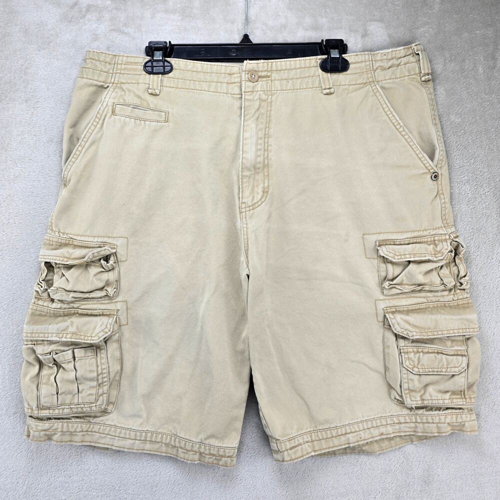 VTG Y2K Cargo Shorts Men's 38 Khaki Plugg Skater Punk Workwear Baggy Utility